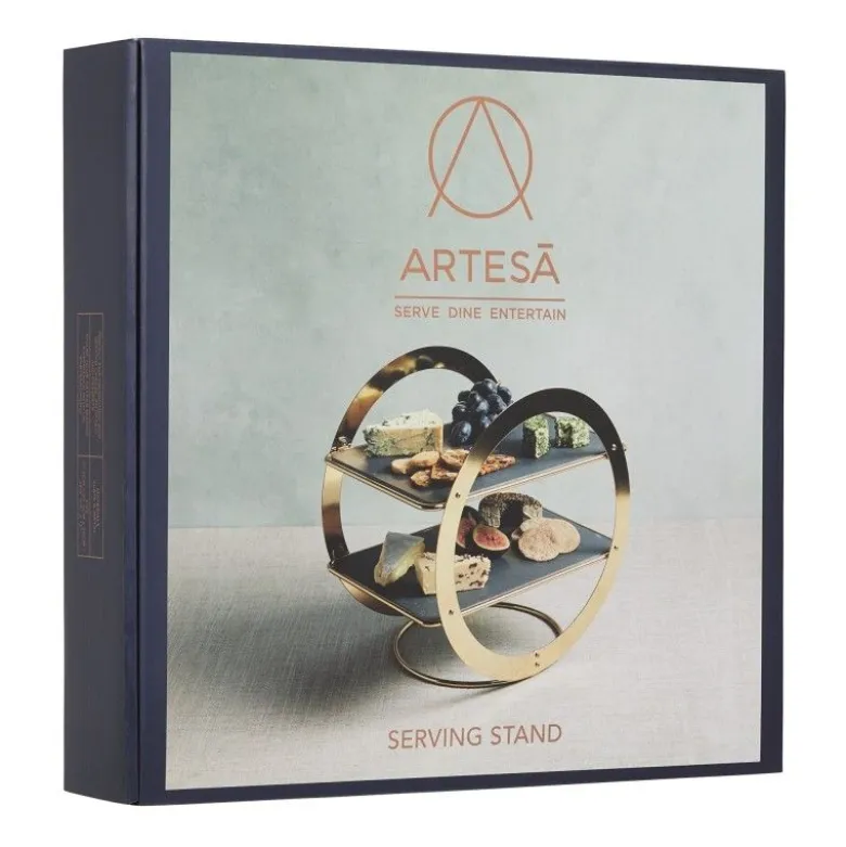 Présentoir 2 niveaux élégant doré - Artesa