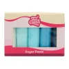 Pâte à sucre bleu assorti 100g x5 - FunCakes