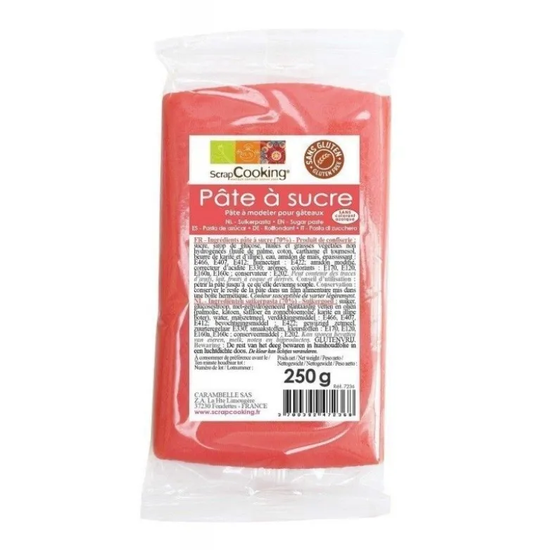 Pâte à sucre Corail 250g - ScrapCooking