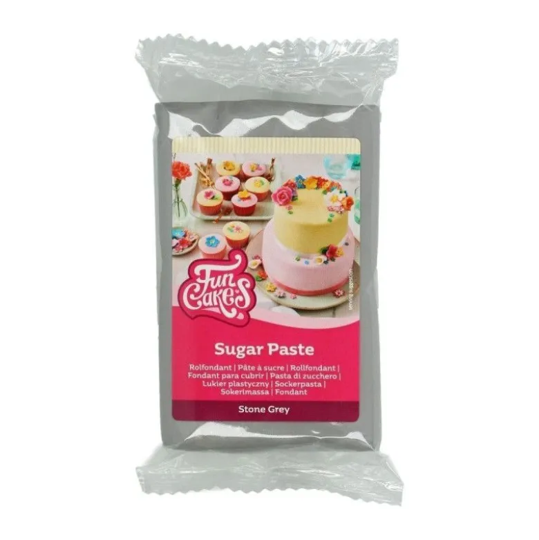 Pâte à Sucre Gris 250g - Funcakes