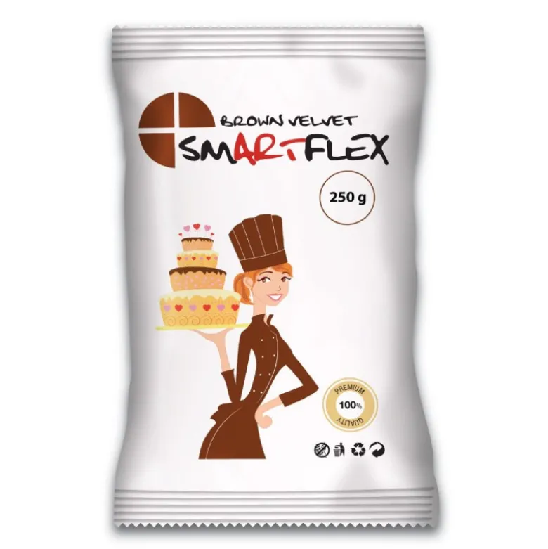 Pâte à Sucre Marron Brown Velvet 250g - Smartflex