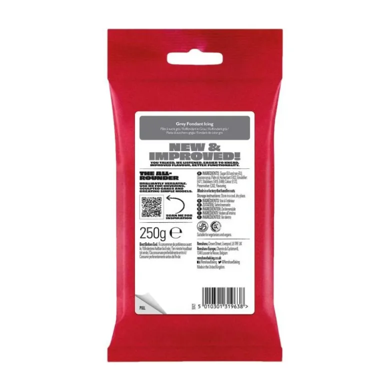 Pâte à Sucre Pro Gris 250g - Renshaw