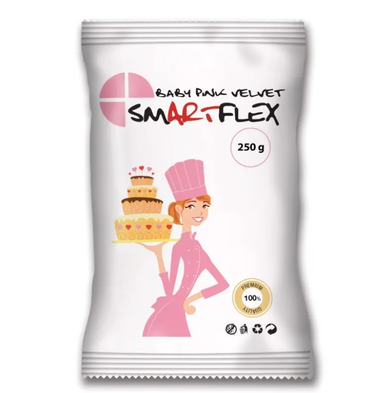 Pâte à Sucre Rose Baby Pink Velvet 250g - Smartflex