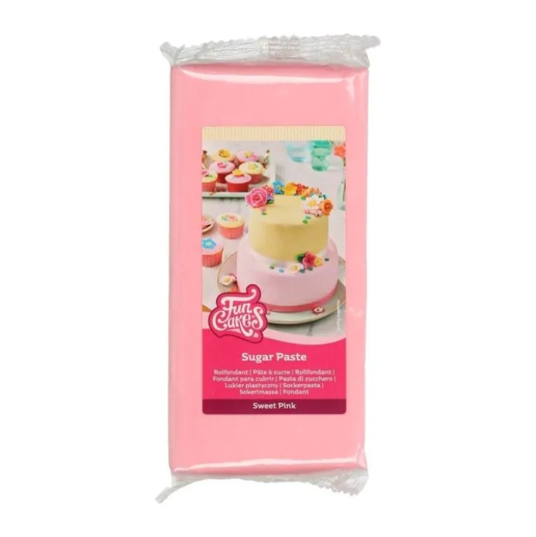 Pâte à sucre rose 1kg - FunCakes