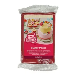 Pâte à sucre rouge rubis 250g - FunCakes