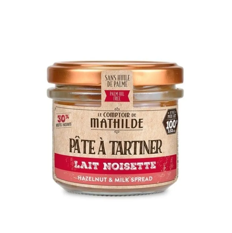 Pâte à tartiner lait noisette 100g - Le Comptoir de mathilde