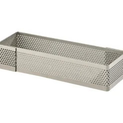 Rectangle perforé inox 12x4cm H2cm