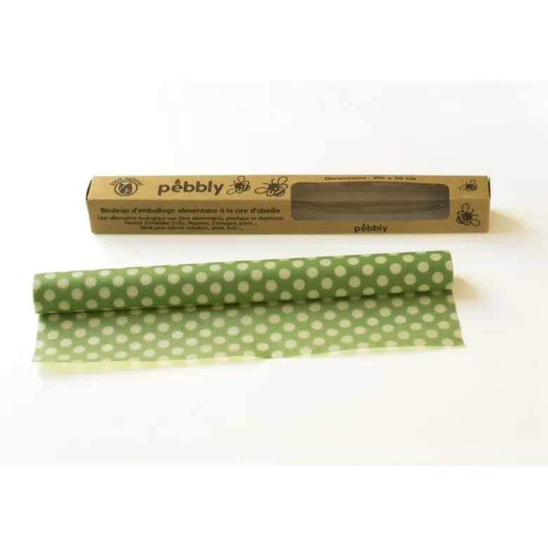 Rouleau emballage cire d'abeille 1m - Pebbly
