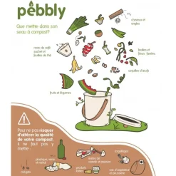 Seau à compost 7L avec filtre charbon - Pebbly