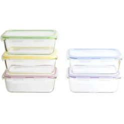 Set 5 boîtes conservation verre Batch cooking - Pebbly