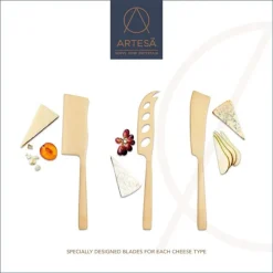 Set 3 couteaux à fromage doré cuivré - Artesa
