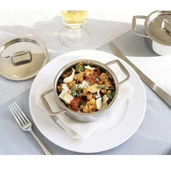 Set 2 mini cocottes Castel Pro 10 cm inox - Cristel