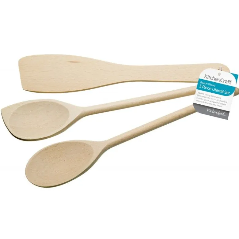 Set 3 ustensiles de cuisine en bois - Kitchen Craft