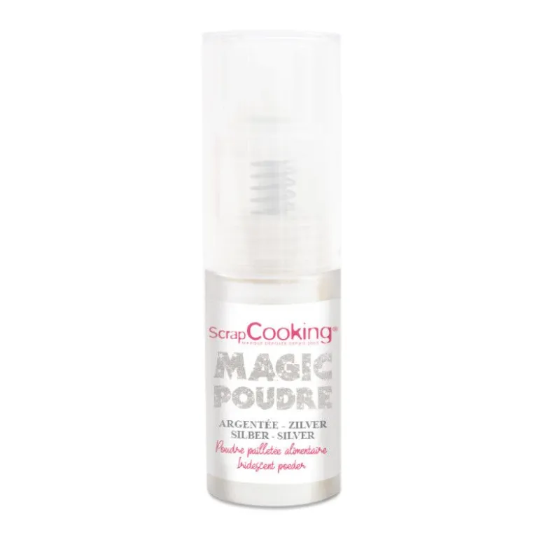 Spray colorant argent Magic poudre 10g colorant alimentaire de surface - ScrapCooking