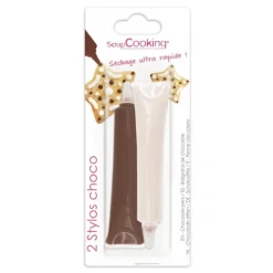 Stylo chocolat lait et blanc 25g x2 - ScrapCooking