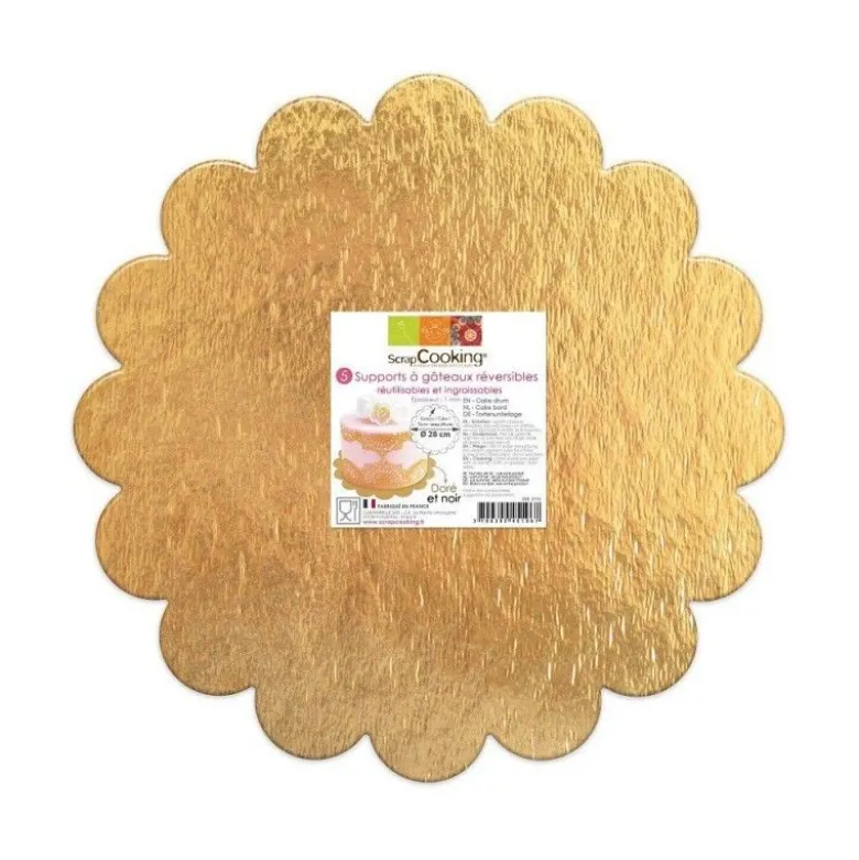 Support à gâteaux cannelé fins or/noir x5 - Scrapcooking