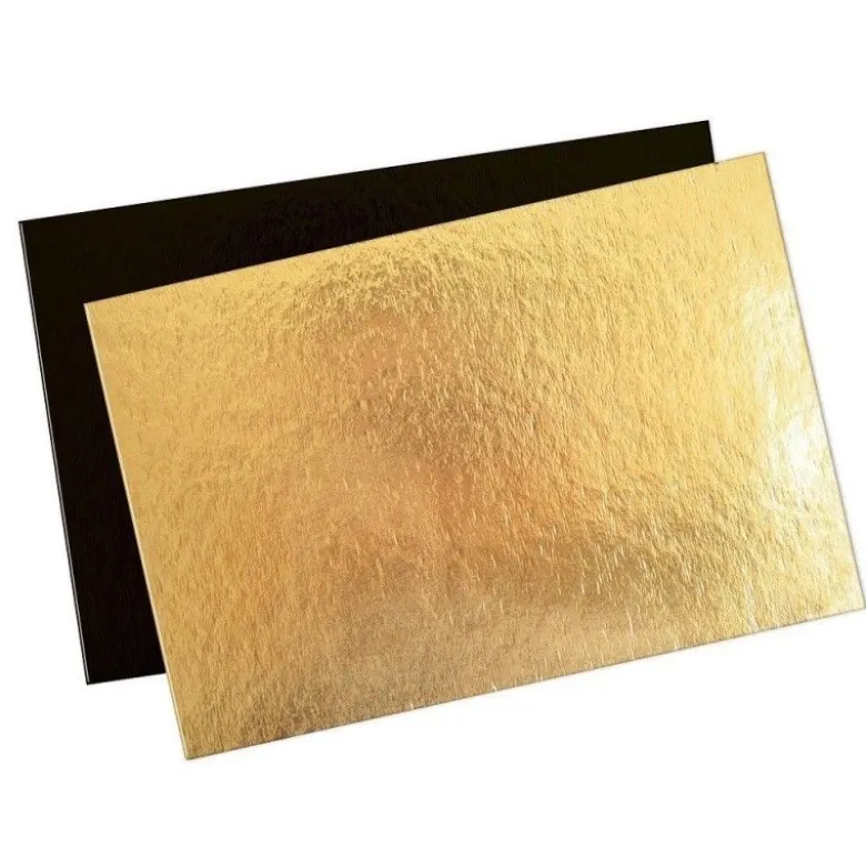 Support à gâteaux rectangle fin or/noir x5 - Scrapcooking