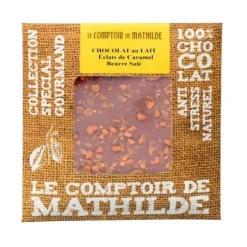 Tablette chocolat lait Eclats de Caramel - Le Comptoir de Mathilde