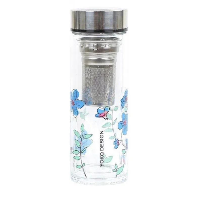 Théière en verre garden Par'tea 350ml fleurs - Yoko Design