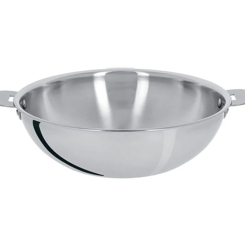 Wok inox Casteline 24cm manche amovible - Cristel